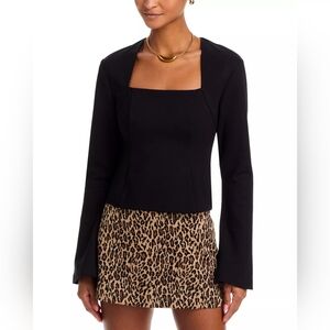 FRENCH CONNECTION Cleo Ponté Long Sleeved Fitted Top XS New